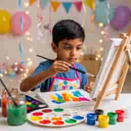 Creative Canvas Painting For Kids Birthday Activity