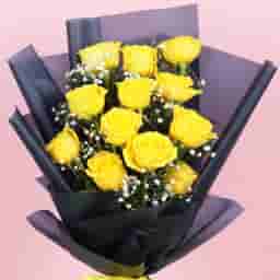 Deep Love Yellow Rose Flower Bouquet