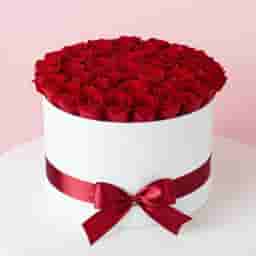 Forever Love Red Roses White Box Gift