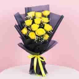 Deep Love Yellow Rose Flower Bouquet