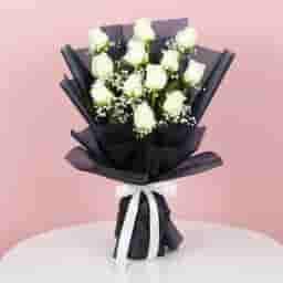 Pure Love White Roses Flower Gift