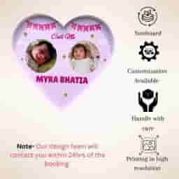 Twins Heart Name Board for Baby Girl