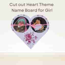 Heart Theme Cutout Name Board