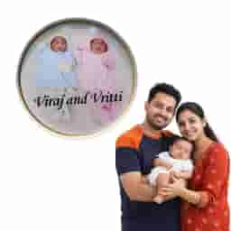 Round Name Board for Baby Twins