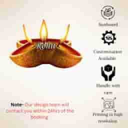 Custom Diya Shape Name Board