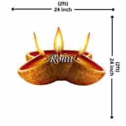 Custom Diya Shape Name Board