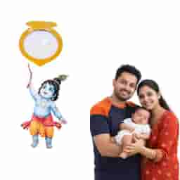 Little Krishna Name Board with Kalash