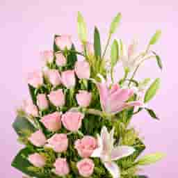 Pretty Pink Bunches in a Basket