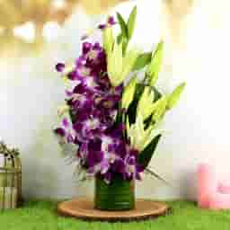 Orchids n Lily Flower Tower