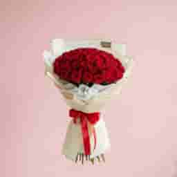 50 Pc Red Roses Bouquet