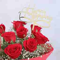 Romantic anniversary rose bouquet delivery in Noida