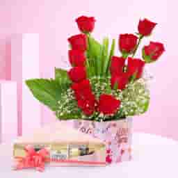 Rose Box with Ferrero Rocher