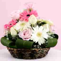 Lovely Roses Basket Arrangements