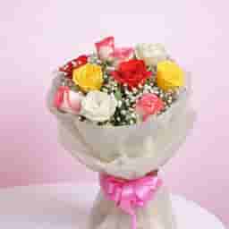 Mixed Flowers with Truffle Cake