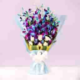 Purple Orchid Flower Bouquet 10 Pcs
