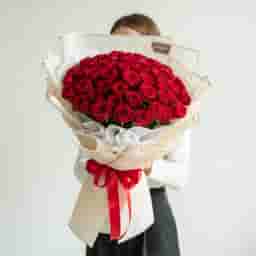 50 Red Rose Bouquet with Rose Flowers