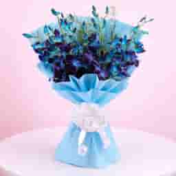 Fresh Blue Orchids Bouquet