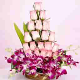 Rose and Orchids Floral Basket