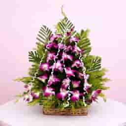 Purple Blooms in a Basket