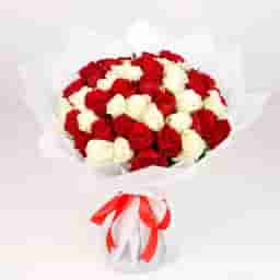 Red and White Rose Bouquet
