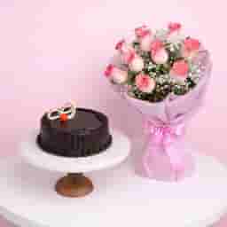 Love Roses and Cake Combo