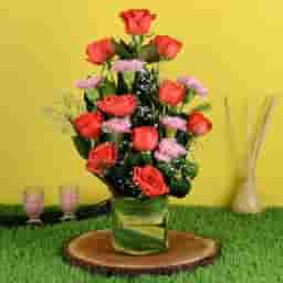 Elegant Mixed Flowers Vase