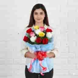 mixed rose flower bouquet delivery in Mumbai