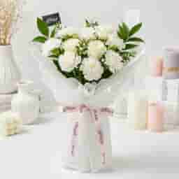 White Carnation Floral Bunch
