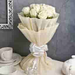 Snow White Rose Bouquet