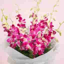 Purple Orchid Flower Bouquet Small