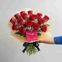 Blushing Red Rose Bundle