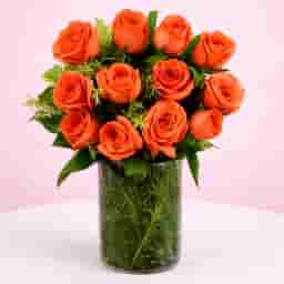 Orange Roses in a Vase