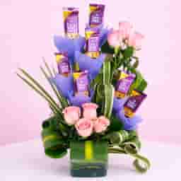 Simple Rose and Chocolate Bouquet