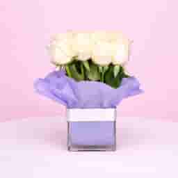 White Rose Bunch in Vase