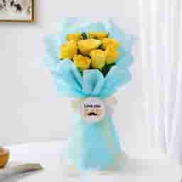 Classic yellow rose bouquet delivery in Hyderabad