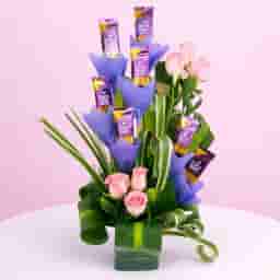 Simple Rose and Chocolate Bouquet