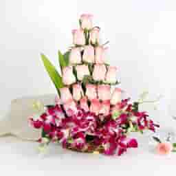 Rose and Orchids Floral Basket