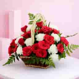 Roses Carnations Fusion Basket