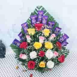 Mixed Roses with Chocolate Bouquet