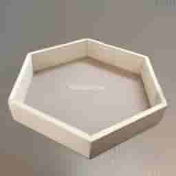 Hexagon Wooden Tray 12 Inch