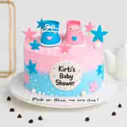 Pink and Blue Baby Shower Cake