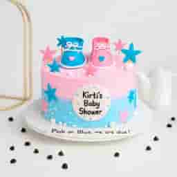 Pink and Blue Baby Shower Cake