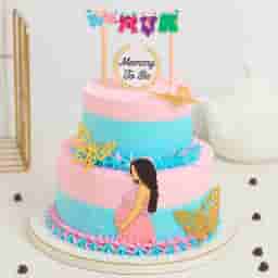 2 Tier Mom To Be Cake