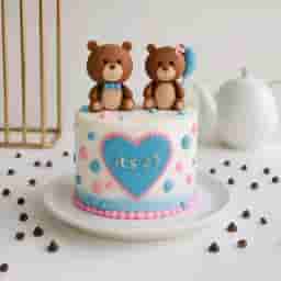 Baby Shower Teddy Fondant Cake