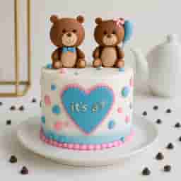 Baby Shower Teddy Fondant Cake