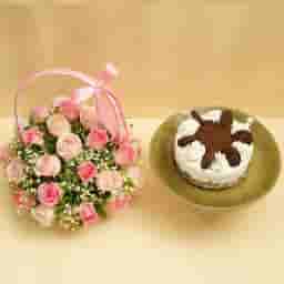 Oreo Treat with Pink Bloom Basket