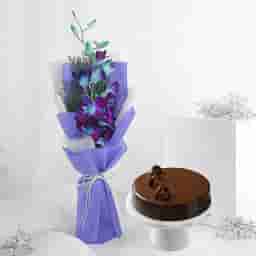 Single Orchid with Cake