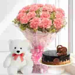 Cute Carnation with Sweet Gifts