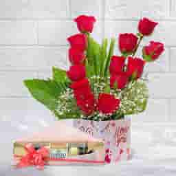Rose Box with Ferrero Rocher
