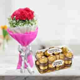 Carnations with Chocolates